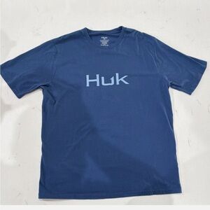 Huk Men's Blue XL Cotton Blend Logo Short Sleeve Crew Neck T-Shirt